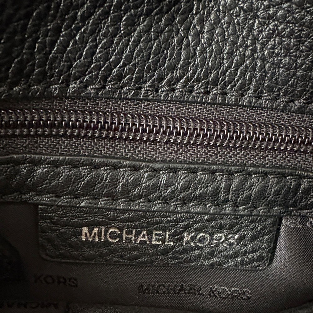 Michael Kors Black Pebbled Leather Flap Crossbody with Silver Hardware - Picture 3 of 7